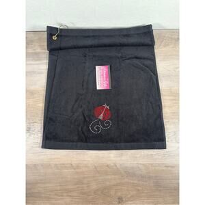 Rhinestone‎ Golf Black w/ Ladybug Design Golf Towel NEW